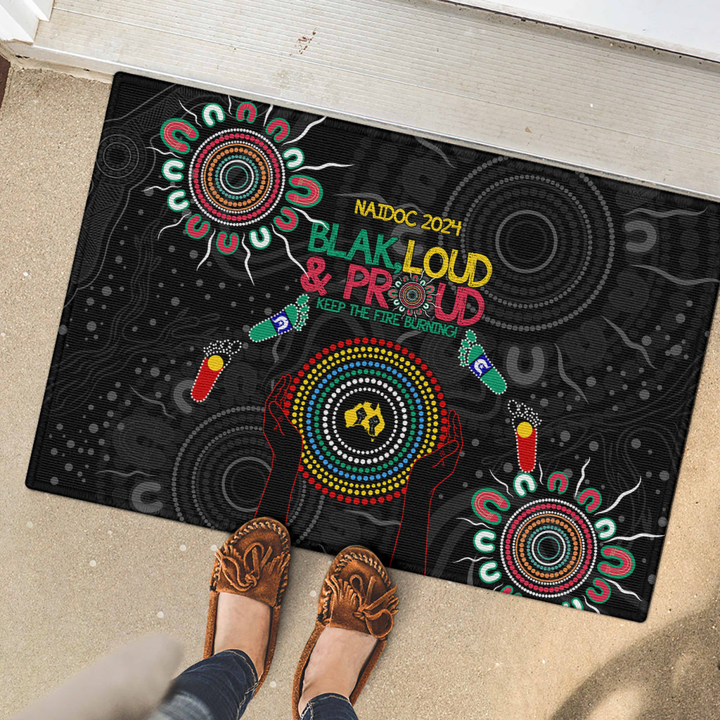 Blak Loud and Proud NAIDOC 2024 Rubber Doormat Indigenous Aboriginal
