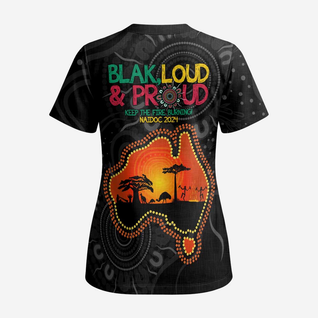 Blak Loud and Proud NAIDOC 2024 Scrub Top Indigenous Aboriginal - Aussie Hoodie