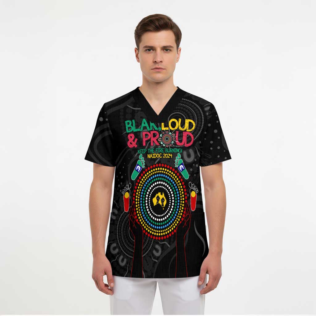 Blak Loud and Proud NAIDOC 2024 Scrub Top Indigenous Aboriginal - Aussie Hoodie