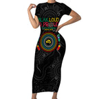 Blak Loud and Proud NAIDOC 2024 Short Sleeve Bodycon Dress Indigenous Aboriginal