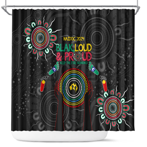 Blak Loud and Proud NAIDOC 2024 Shower Curtain Indigenous Aboriginal