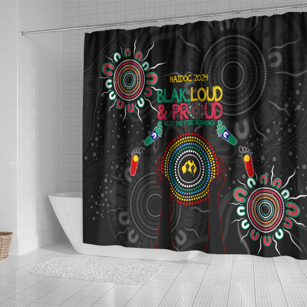 Blak Loud and Proud NAIDOC 2024 Shower Curtain Indigenous Aboriginal