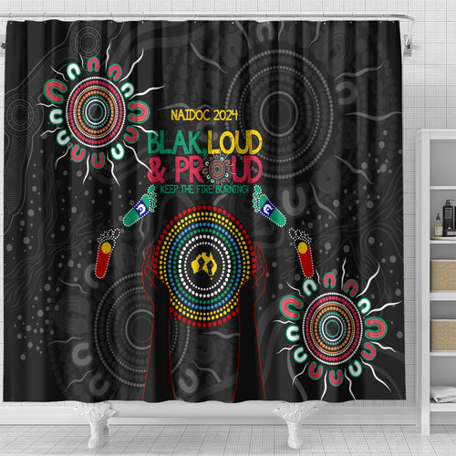 Blak Loud and Proud NAIDOC 2024 Shower Curtain Indigenous Aboriginal