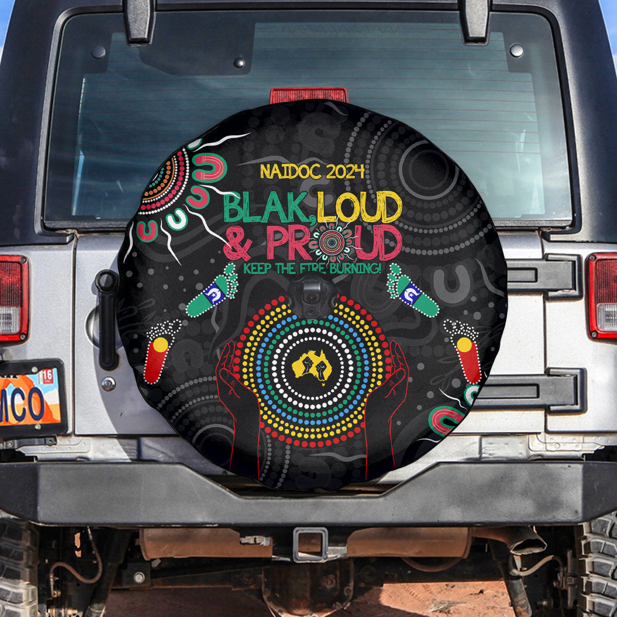 Blak Loud and Proud NAIDOC 2024 Spare Tire Cover Indigenous Aboriginal