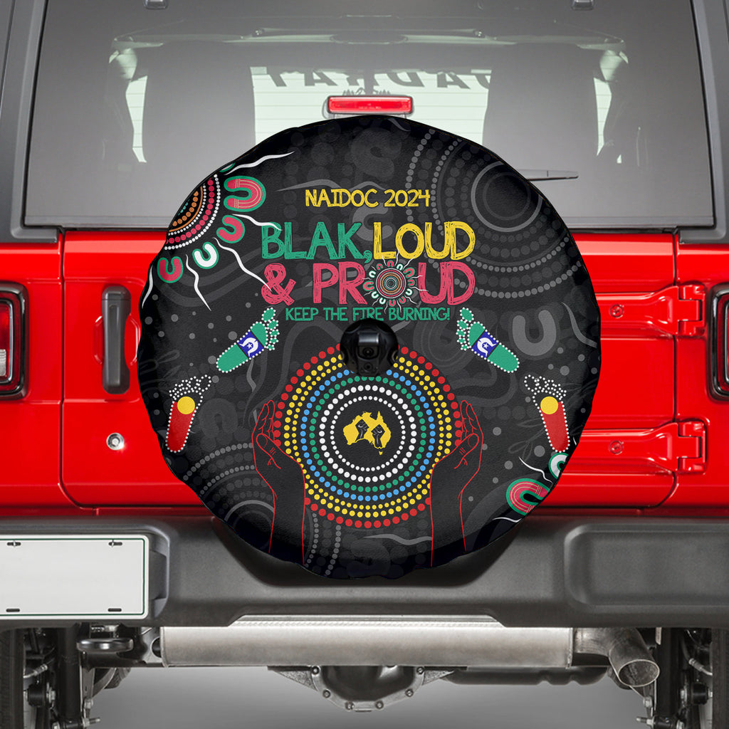 Blak Loud and Proud NAIDOC 2024 Spare Tire Cover Indigenous Aboriginal