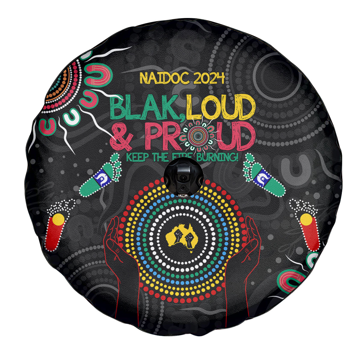 Blak Loud and Proud NAIDOC 2024 Spare Tire Cover Indigenous Aboriginal
