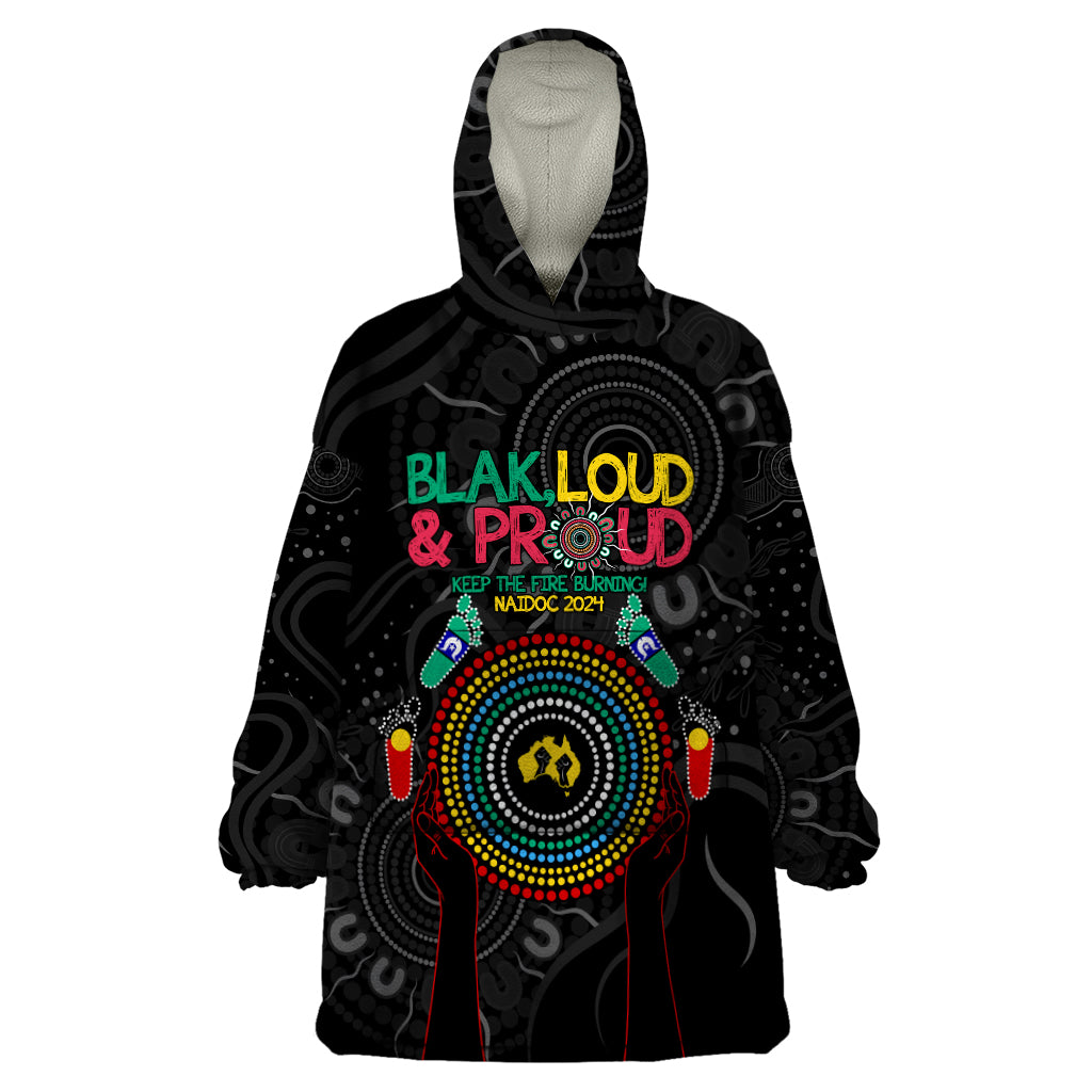 Blak Loud and Proud NAIDOC 2024 Wearable Blanket Hoodie Indigenous Aboriginal