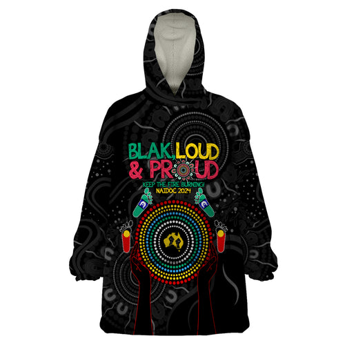 Blak Loud and Proud NAIDOC 2024 Wearable Blanket Hoodie Indigenous Aboriginal