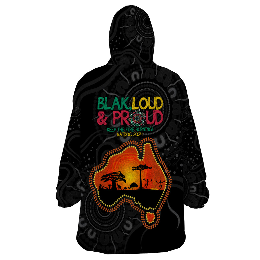 Blak Loud and Proud NAIDOC 2024 Wearable Blanket Hoodie Indigenous Aboriginal