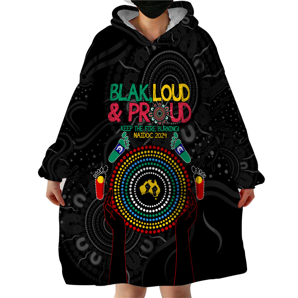 Blak Loud and Proud NAIDOC 2024 Wearable Blanket Hoodie Indigenous Aboriginal