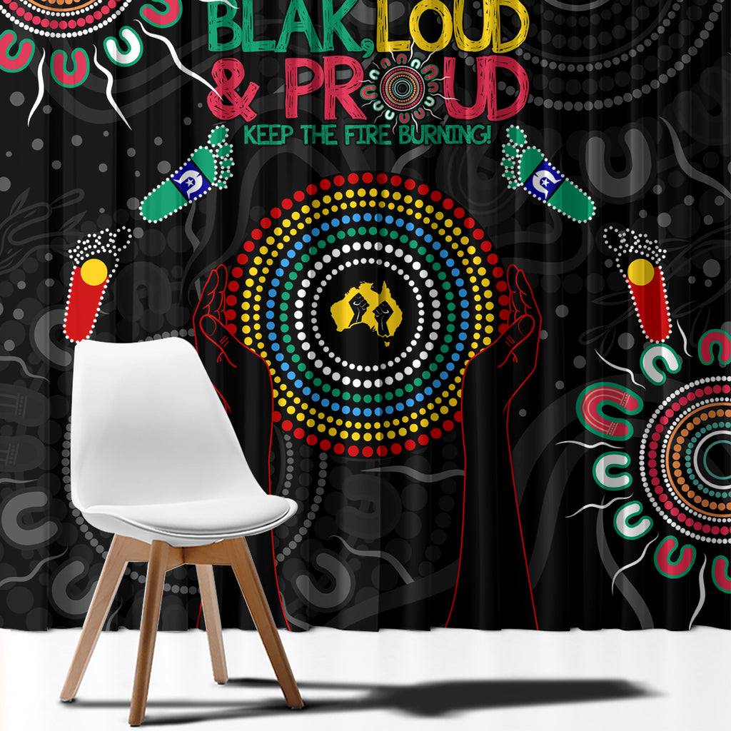 Blak Loud and Proud NAIDOC 2024 Window Curtain Indigenous Aboriginal