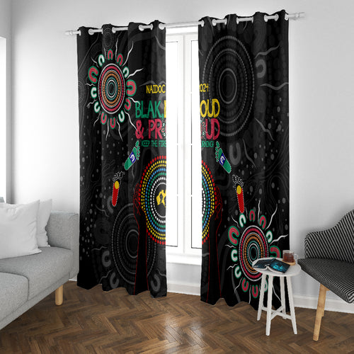 Blak Loud and Proud NAIDOC 2024 Window Curtain Indigenous Aboriginal