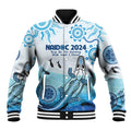 Personalised Keep the Fire Burning NAIDOC 2024 Baseball Jacket Aboriginal Dot with Crocodile