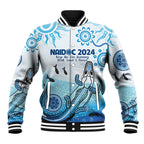 Personalised Keep the Fire Burning NAIDOC 2024 Baseball Jacket Aboriginal Dot with Crocodile