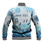 Personalised Keep the Fire Burning NAIDOC 2024 Baseball Jacket Aboriginal Dot with Crocodile
