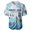 Personalised Keep the Fire Burning NAIDOC 2024 Baseball Jersey Aboriginal Dot with Crocodile
