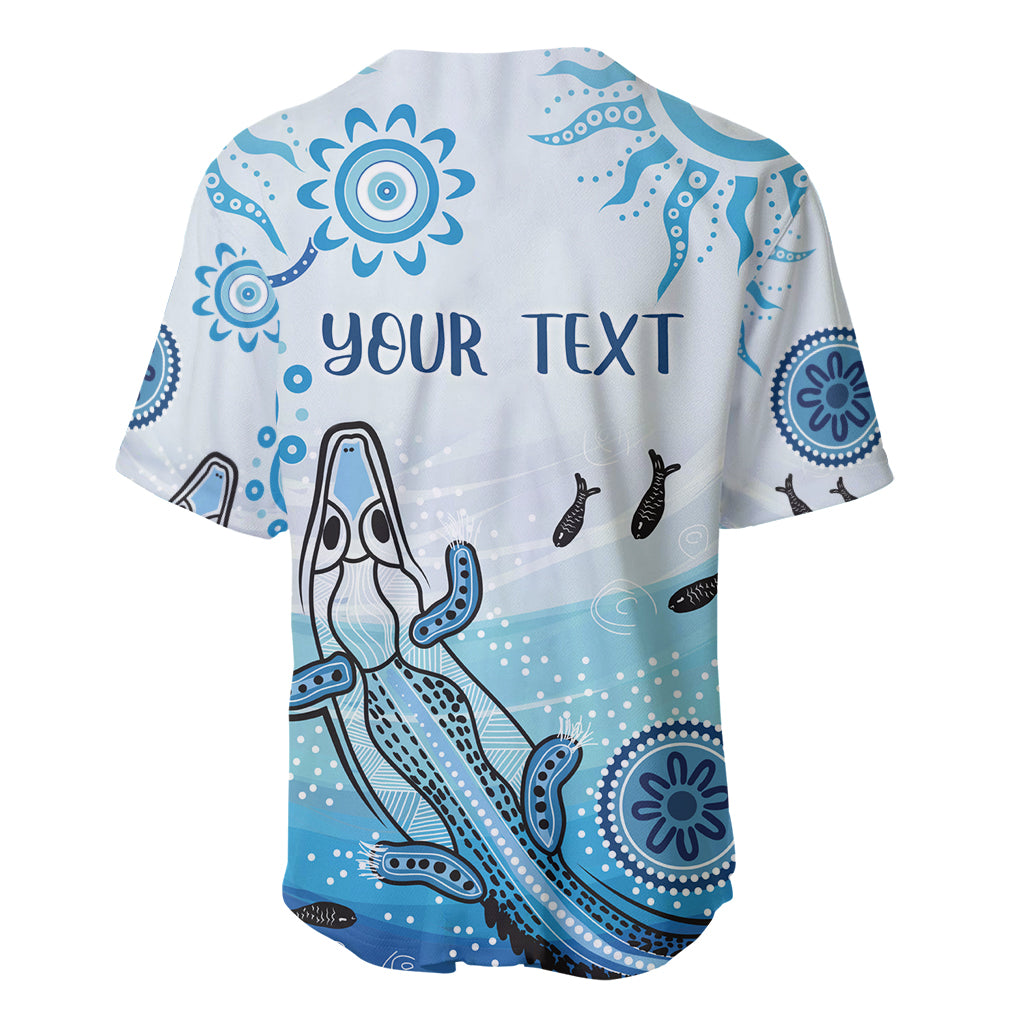 Personalised Keep the Fire Burning NAIDOC 2024 Baseball Jersey Aboriginal Dot with Crocodile
