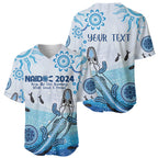 Personalised Keep the Fire Burning NAIDOC 2024 Baseball Jersey Aboriginal Dot with Crocodile