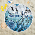 Personalised Keep the Fire Burning NAIDOC 2024 Beach Blanket Aboriginal Dot with Crocodile