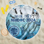 Personalised Keep the Fire Burning NAIDOC 2024 Beach Blanket Aboriginal Dot with Crocodile