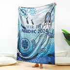 Personalised Keep the Fire Burning NAIDOC 2024 Blanket Aboriginal Dot with Crocodile