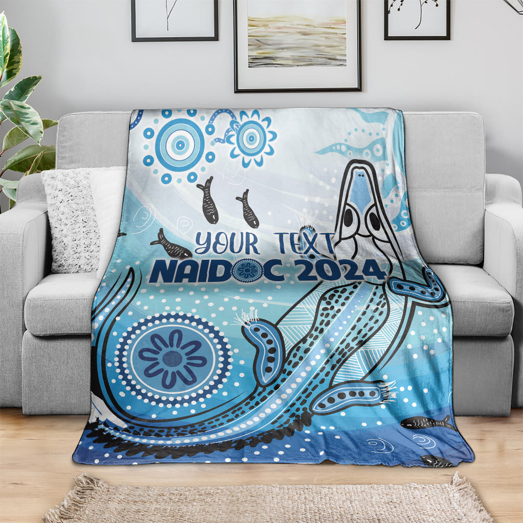 Personalised Keep the Fire Burning NAIDOC 2024 Blanket Aboriginal Dot with Crocodile