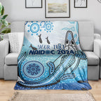Personalised Keep the Fire Burning NAIDOC 2024 Blanket Aboriginal Dot with Crocodile