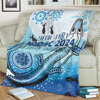 Personalised Keep the Fire Burning NAIDOC 2024 Blanket Aboriginal Dot with Crocodile