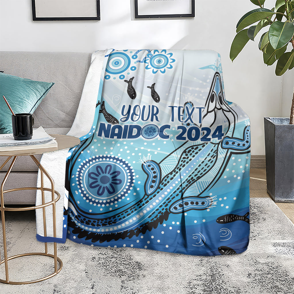 Personalised Keep the Fire Burning NAIDOC 2024 Blanket Aboriginal Dot with Crocodile