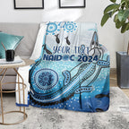 Personalised Keep the Fire Burning NAIDOC 2024 Blanket Aboriginal Dot with Crocodile