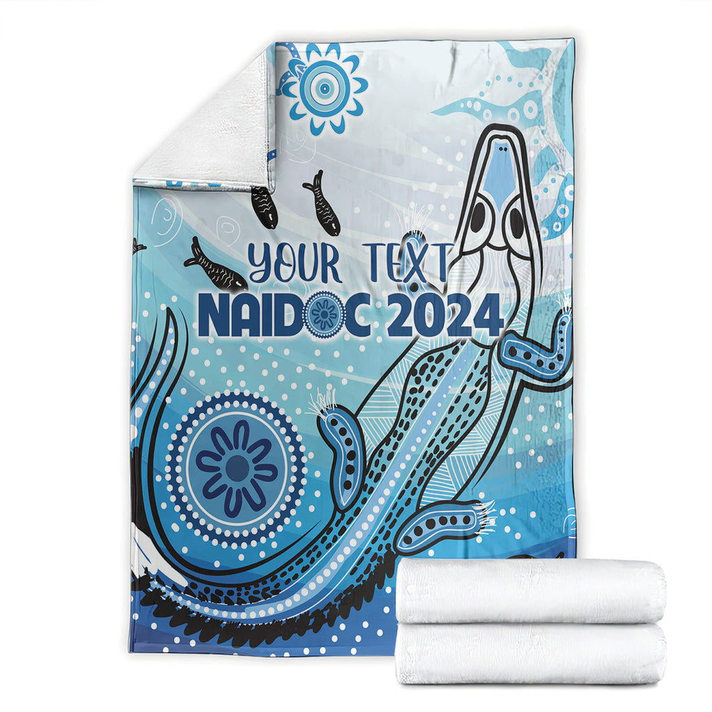 Personalised Keep the Fire Burning NAIDOC 2024 Blanket Aboriginal Dot with Crocodile