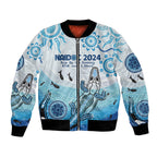 Personalised Keep the Fire Burning NAIDOC 2024 Bomber Jacket Aboriginal Dot with Crocodile