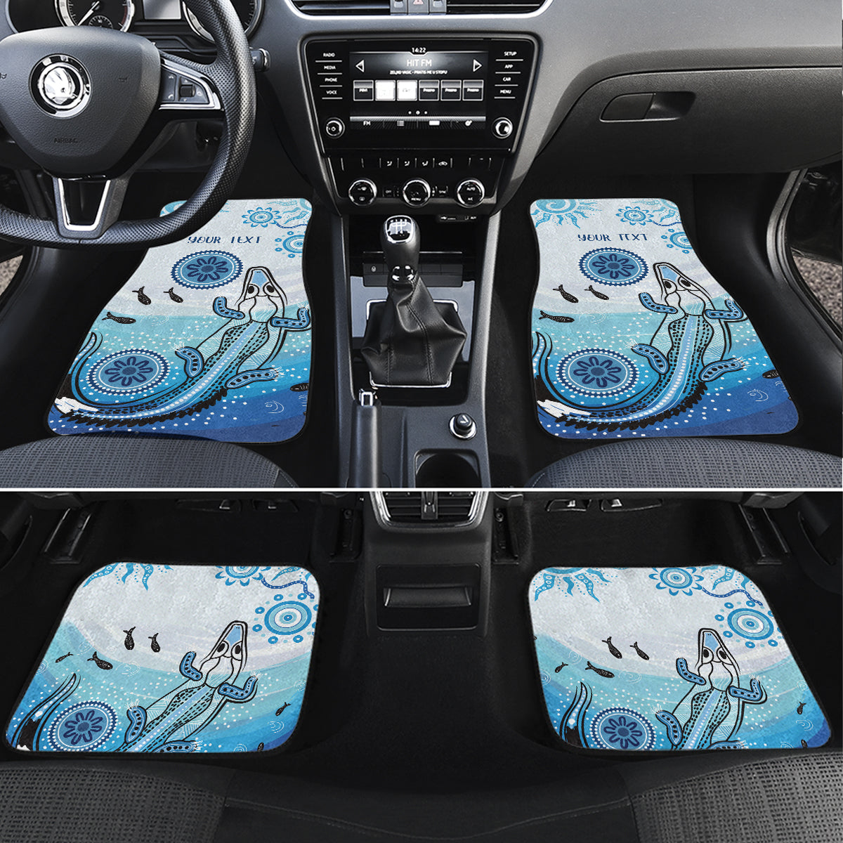Personalised Keep the Fire Burning NAIDOC 2024 Car Mats Aboriginal Dot with Crocodile