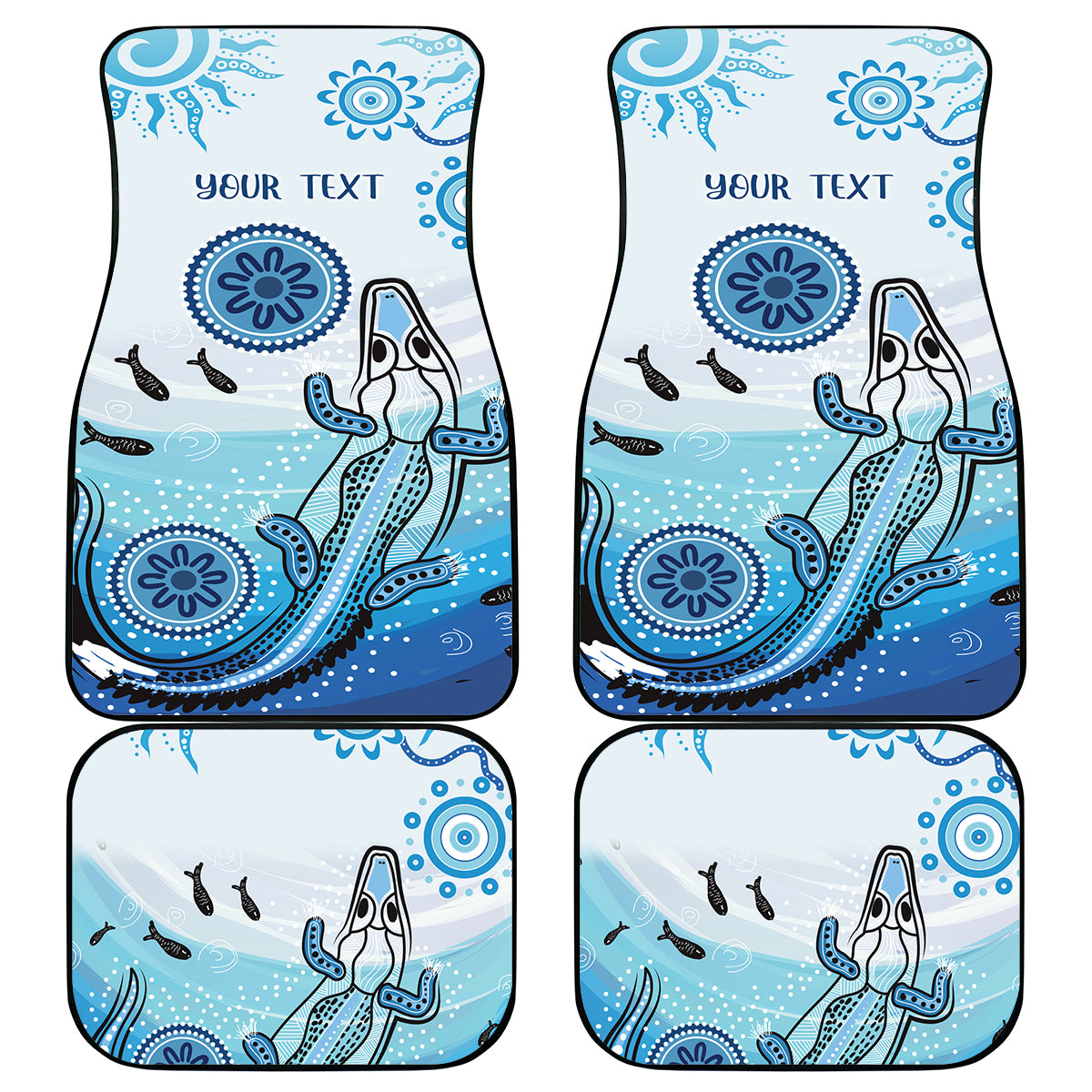 Personalised Keep the Fire Burning NAIDOC 2024 Car Mats Aboriginal Dot with Crocodile