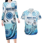 Personalised Keep the Fire Burning NAIDOC 2024 Couples Matching Long Sleeve Bodycon Dress and Hawaiian Shirt Aboriginal Dot with Crocodile