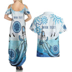 Personalised Keep the Fire Burning NAIDOC 2024 Couples Matching Summer Maxi Dress and Hawaiian Shirt Aboriginal Dot with Crocodile