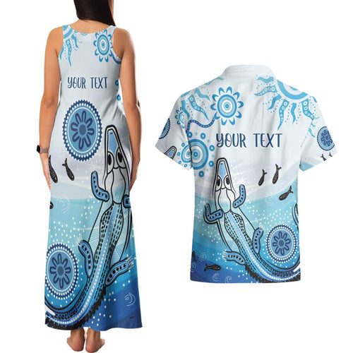 Personalised Keep the Fire Burning NAIDOC 2024 Couples Matching Tank Maxi Dress and Hawaiian Shirt Aboriginal Dot with Crocodile