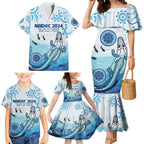 Personalised Keep the Fire Burning NAIDOC 2024 Family Matching Mermaid Dress and Hawaiian Shirt Aboriginal Dot with Crocodile