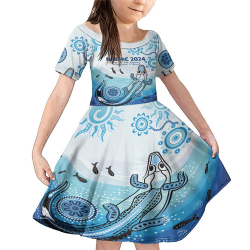 Personalised Keep the Fire Burning NAIDOC 2024 Family Matching Mermaid Dress and Hawaiian Shirt Aboriginal Dot with Crocodile
