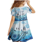 Personalised Keep the Fire Burning NAIDOC 2024 Family Matching Mermaid Dress and Hawaiian Shirt Aboriginal Dot with Crocodile