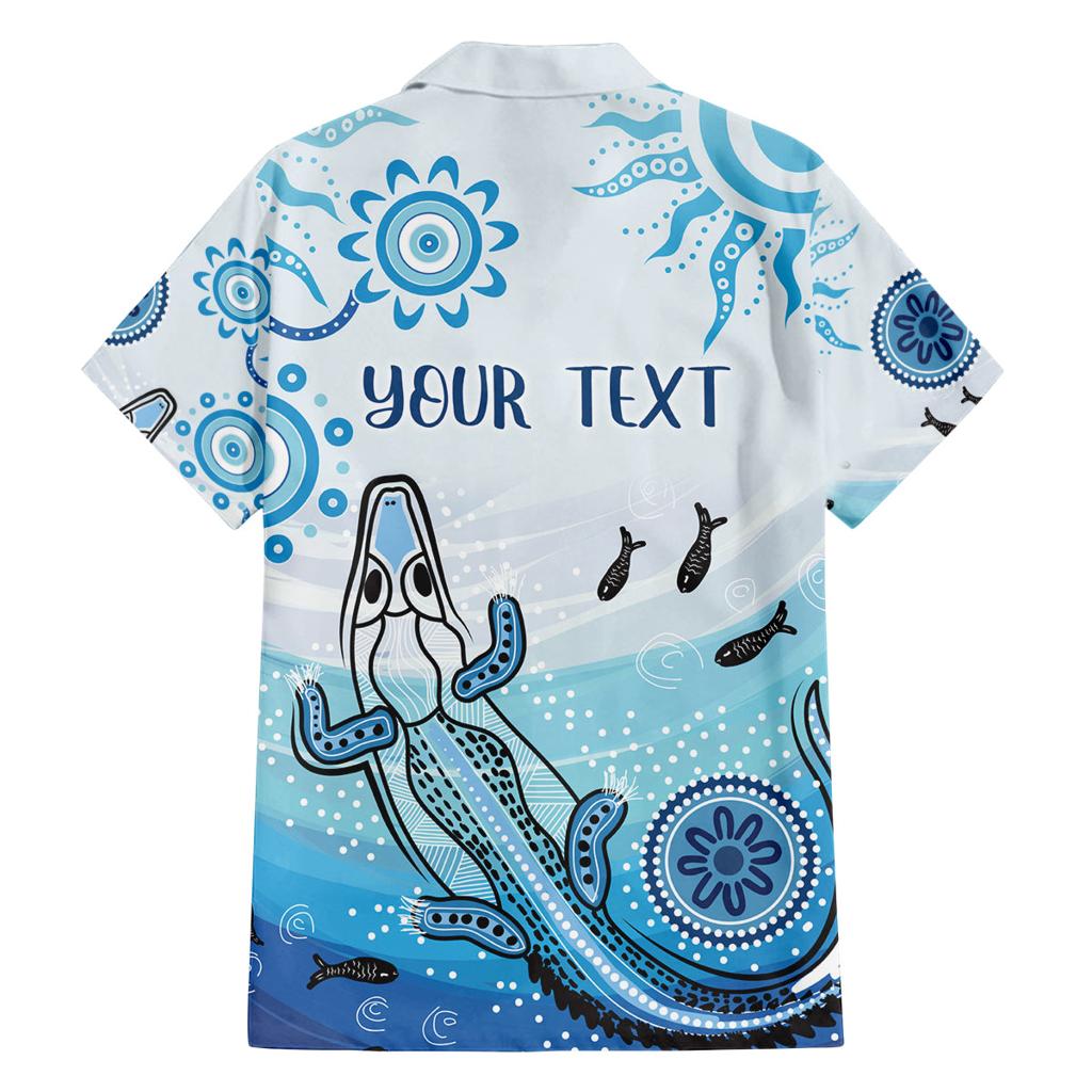 Personalised Keep the Fire Burning NAIDOC 2024 Family Matching Off Shoulder Long Sleeve Dress and Hawaiian Shirt Aboriginal Dot with Crocodile