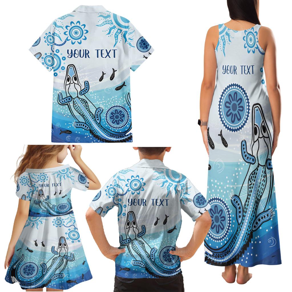 Personalised Keep the Fire Burning NAIDOC 2024 Family Matching Tank Maxi Dress and Hawaiian Shirt Aboriginal Dot with Crocodile