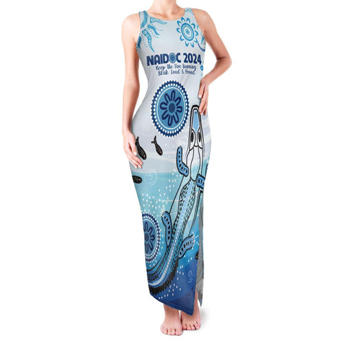 Personalised Keep the Fire Burning NAIDOC 2024 Family Matching Tank Maxi Dress and Hawaiian Shirt Aboriginal Dot with Crocodile