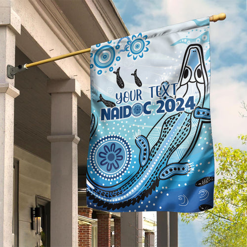Personalised Keep the Fire Burning NAIDOC 2024 Garden Flag Aboriginal Dot with Crocodile