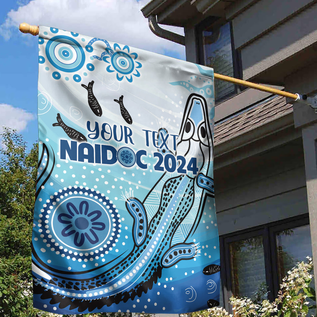 Personalised Keep the Fire Burning NAIDOC 2024 Garden Flag Aboriginal Dot with Crocodile