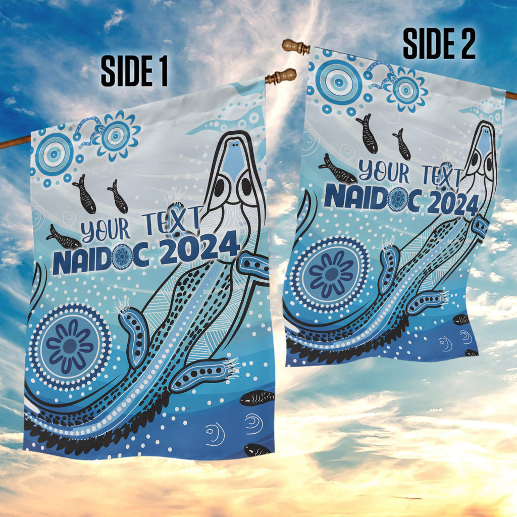 Personalised Keep the Fire Burning NAIDOC 2024 Garden Flag Aboriginal Dot with Crocodile