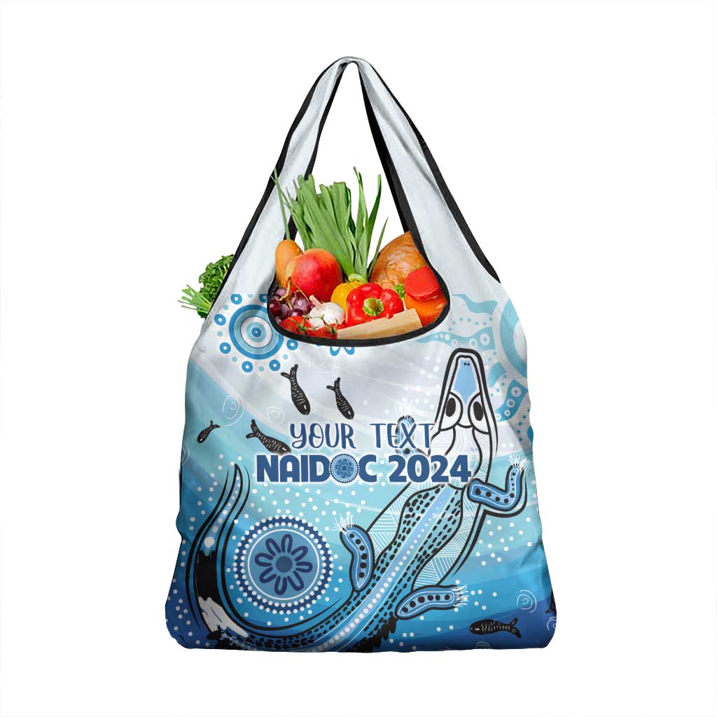 Personalised Keep the Fire Burning NAIDOC 2024 Grocery Bag Aboriginal Dot with Crocodile