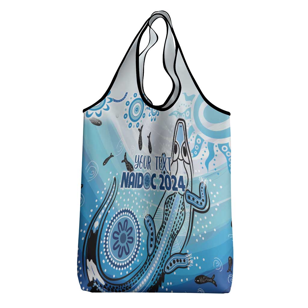 Personalised Keep the Fire Burning NAIDOC 2024 Grocery Bag Aboriginal Dot with Crocodile