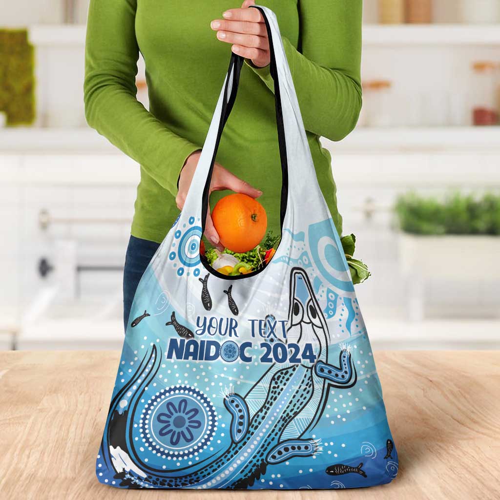 Personalised Keep the Fire Burning NAIDOC 2024 Grocery Bag Aboriginal Dot with Crocodile