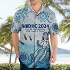 Personalised Keep the Fire Burning NAIDOC 2024 Hawaiian Shirt Aboriginal Dot with Crocodile
